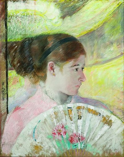 Young Lady in a Loge Gazing to the Right by Mary Cassatt